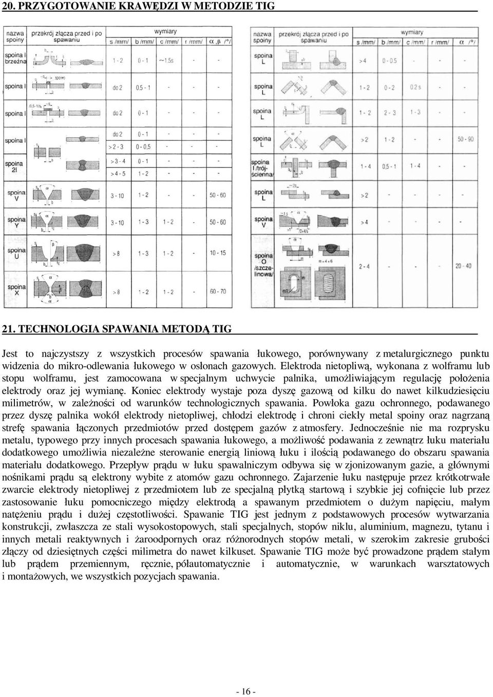 Elektroda nietopliw, wykonana z wolframu lub stopu wolframu, jest zamocowana w specjalnym uchwycie palnika, umo liwiaj cym regulacj po enia elektrody oraz jej wymian.