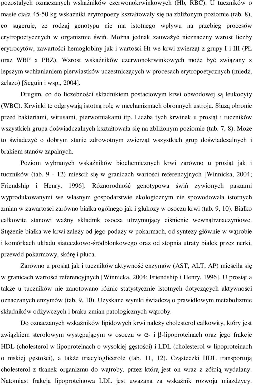 MoŜna jednak zauwaŝyć nieznaczny wzrost liczby erytrocytów, zawartości hemoglobiny jak i wartości Ht we krwi zwierząt z grupy I i III (PŁ oraz PBZ).