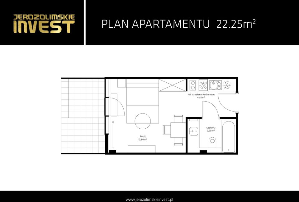 kuchennym 4,55 m 2