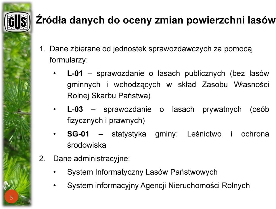 gminnych i wchodzących w skład Zasobu Własności Rolnej Skarbu Państwa) L-03 sprawozdanie o lasach prywatnych (osób