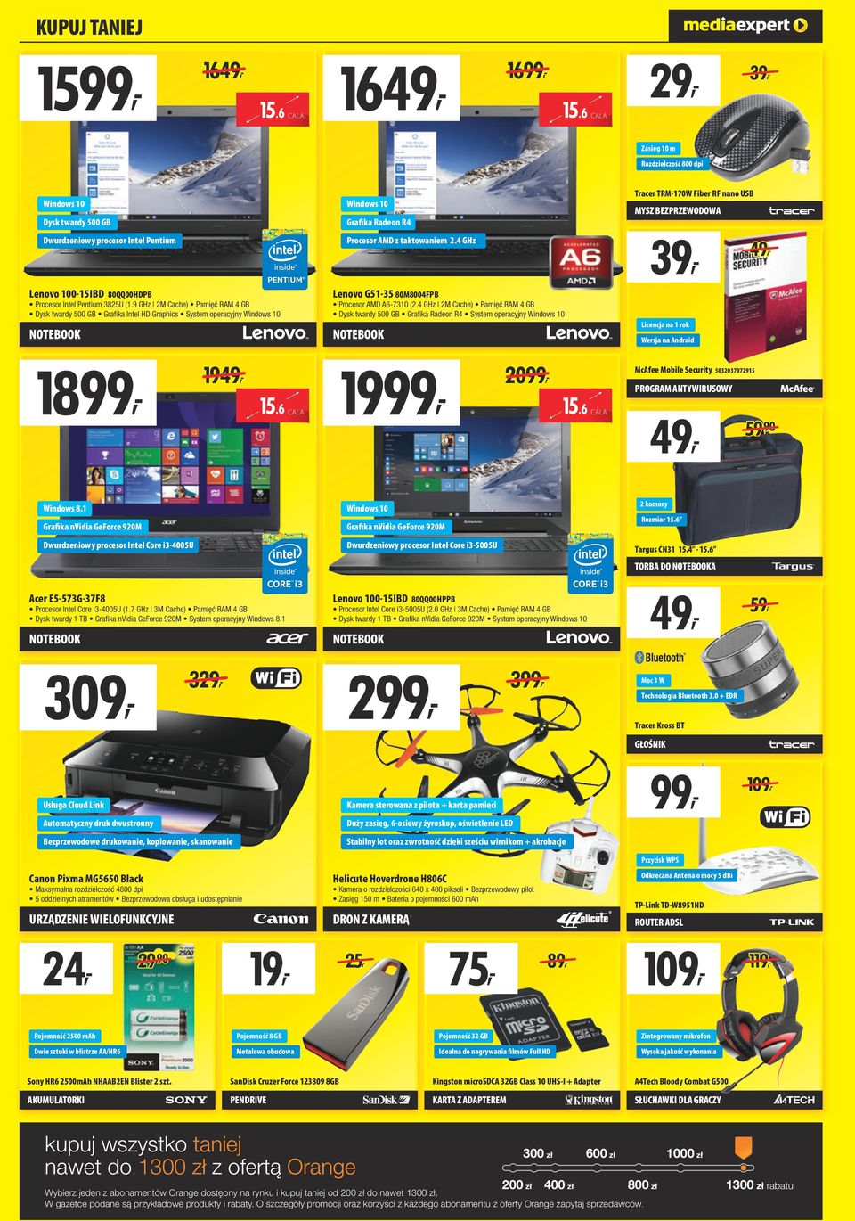9 GHz 2M Cache) Pamięć RM 4 GB Dysk twardy 500 GB Grafika Intel HD Graphics System operacyjny Windows 10 NOTEBOOK 1899, 1949, 15.6 CL Windows 10 Grafika Radeon R4 Procesor MD z taktowaniem 2.