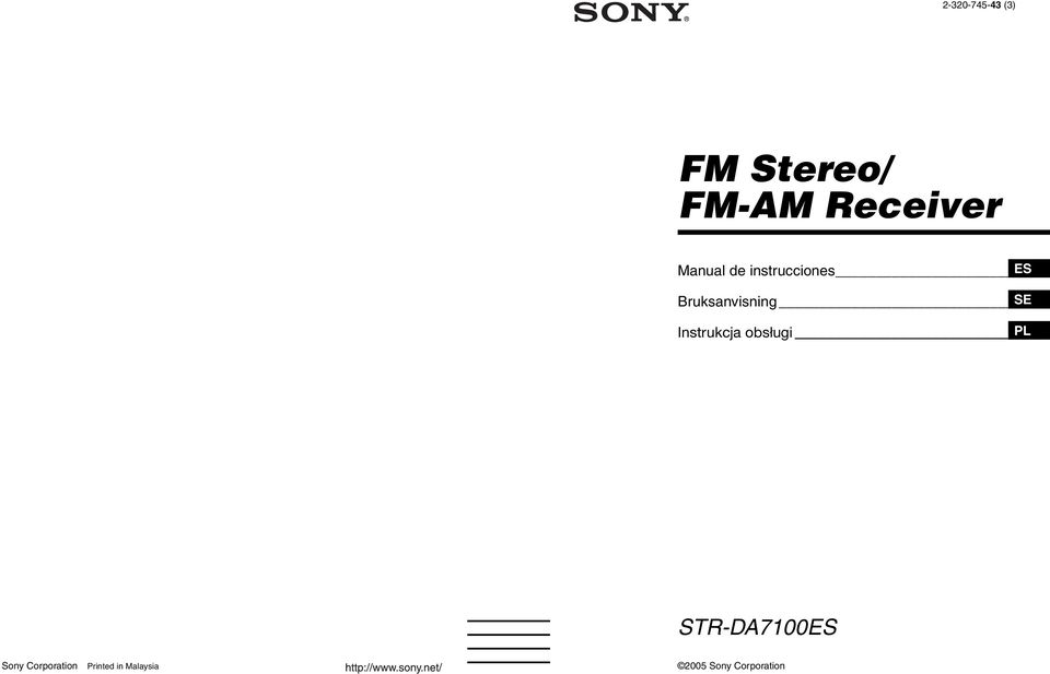 Instrukcja obsługi PL STR-DA7100ES Sony