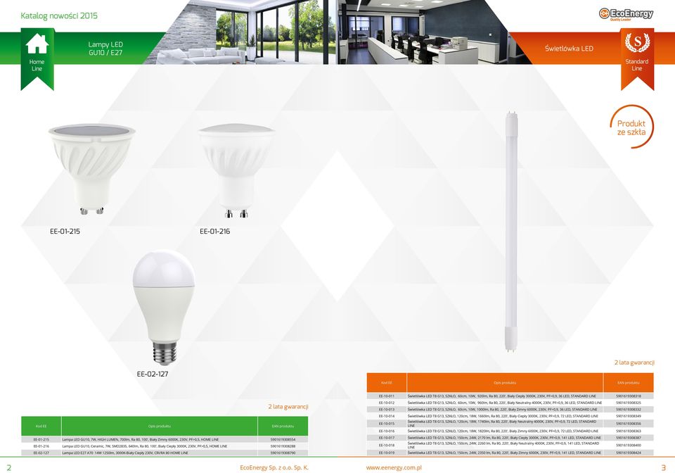 Ceramic, 7W, SMD2835, 640lm, Ra 80, 100', Biały Ciepły 3000K, 230V, PF>0,5, HOME LINE 5901619308288 EE-02-127 Lampa LED E27 A70 14W 1250lm, 3000K-Biały Ciepły 230V, CRI/RA 80 HOME LINE 5901619308790