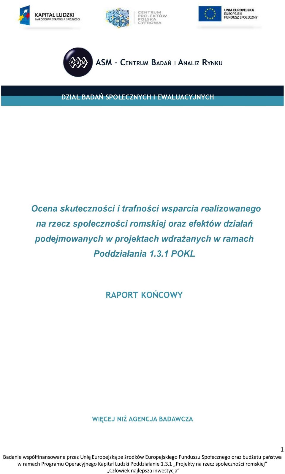 romskiej oraz efektów działań podejmowanych w projektach