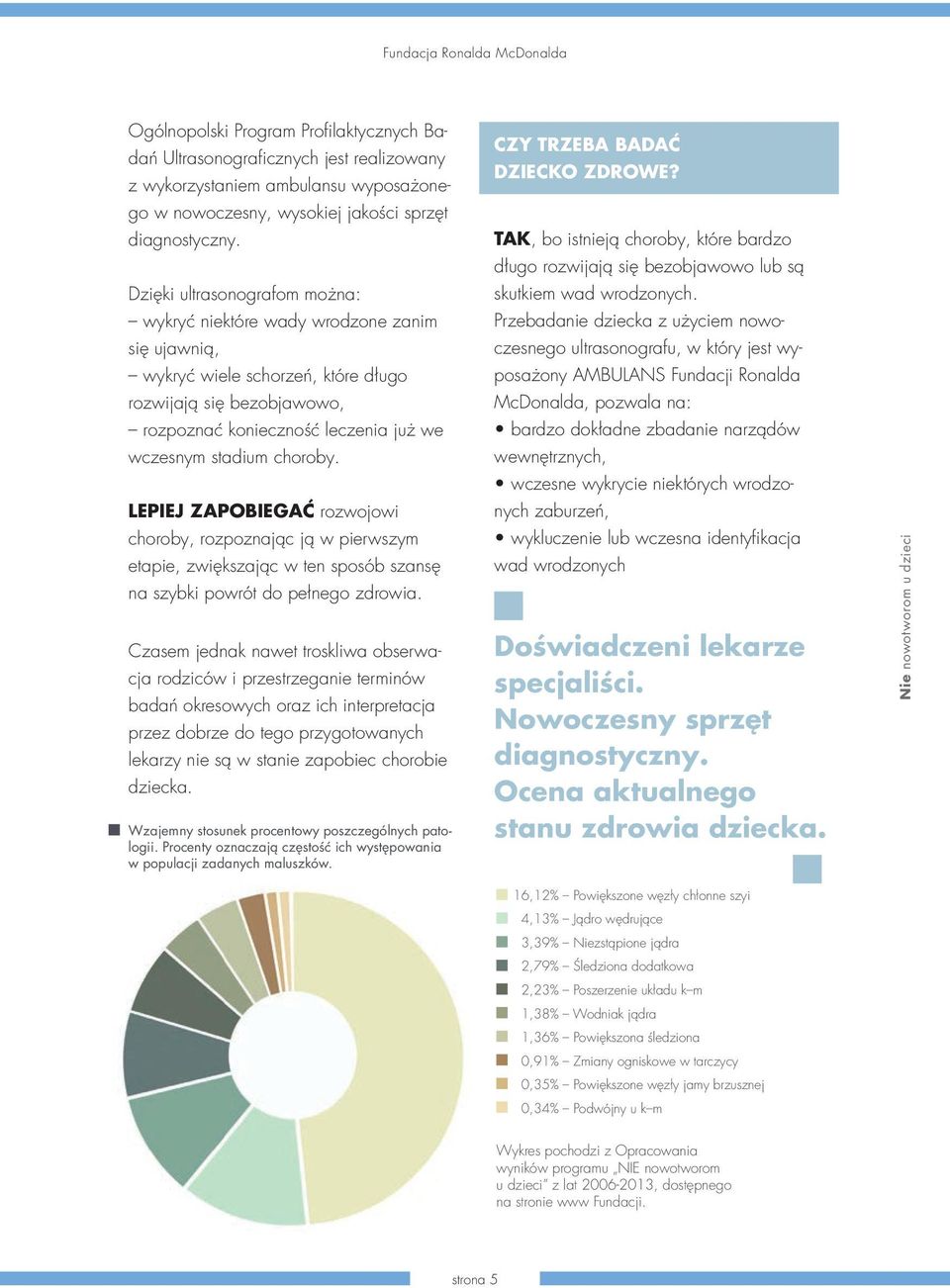 Dzięki ultrasonografom można: wykryć niektóre wady wrodzone zanim się ujawnią, wykryć wiele schorzeń, które długo rozwijają się bezobjawowo, rozpoznać konieczność leczenia już we wczesnym stadium