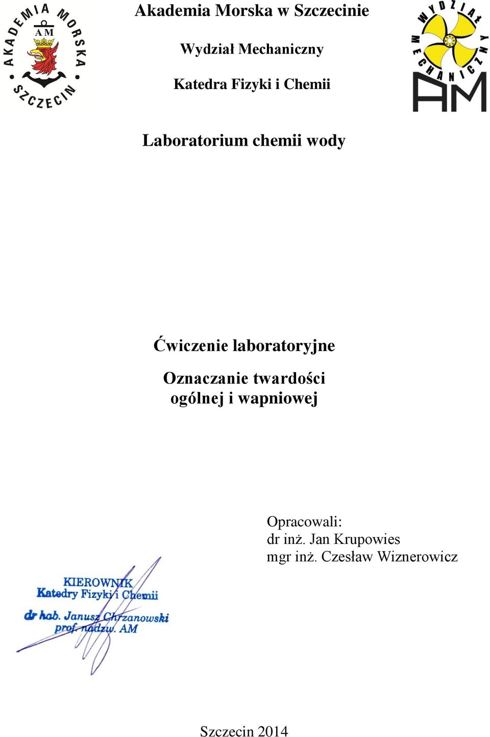 laboratoryjne Oznaczanie twardości ogólnej i wapniowej