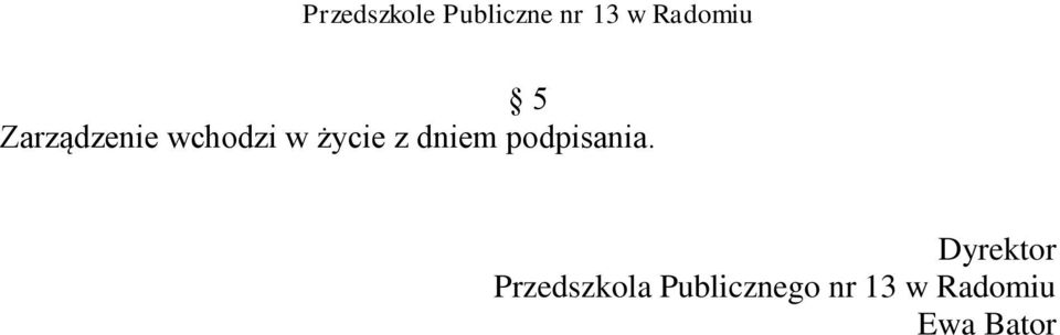 Dyrektor Przedszkola