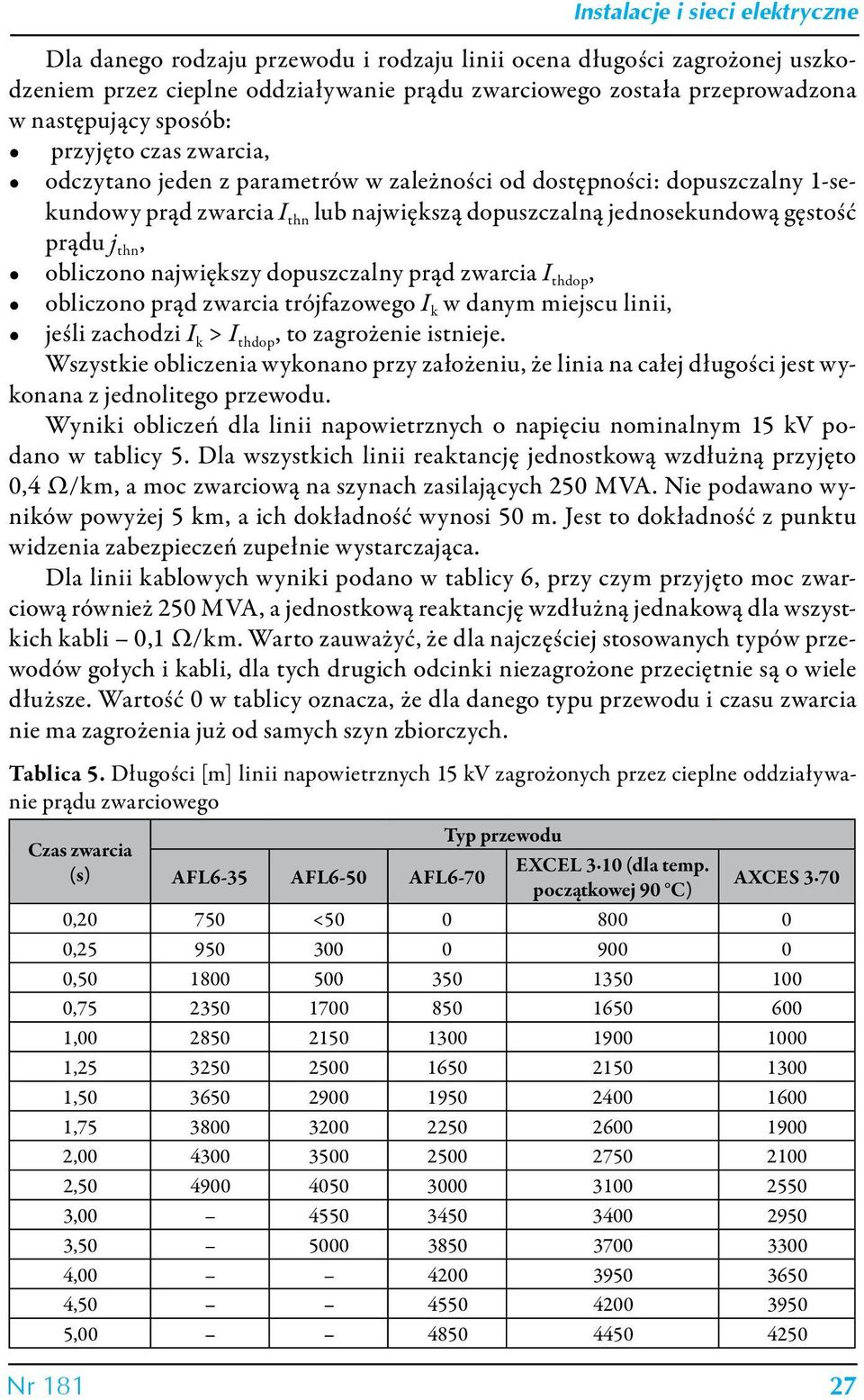 zwarcia thdop, obliczono prąd zwarcia trójfazowego w danym miejscu linii, jeśli zachodzi > thdop, to zagrożenie istnieje.