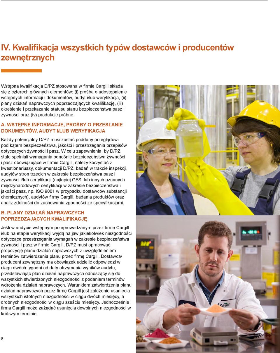 oraz (iv) produkcje próbne. A.