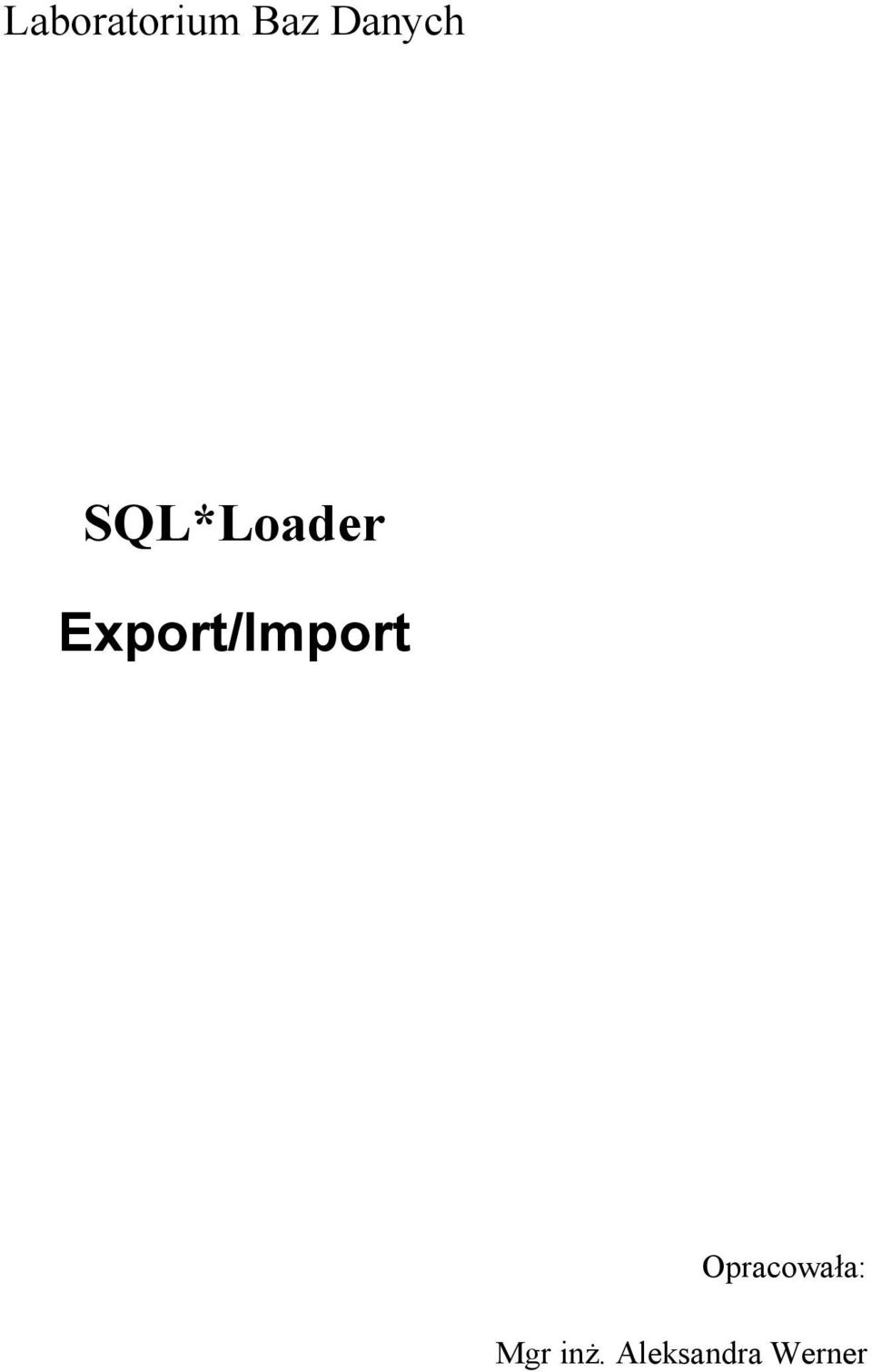 Export/Import