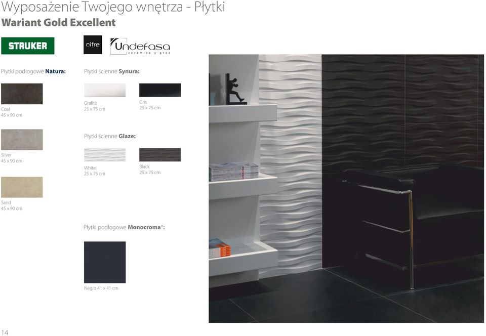 Grafito Gris Płytki ścienne Glaze: Silver 45 x 90 cm White