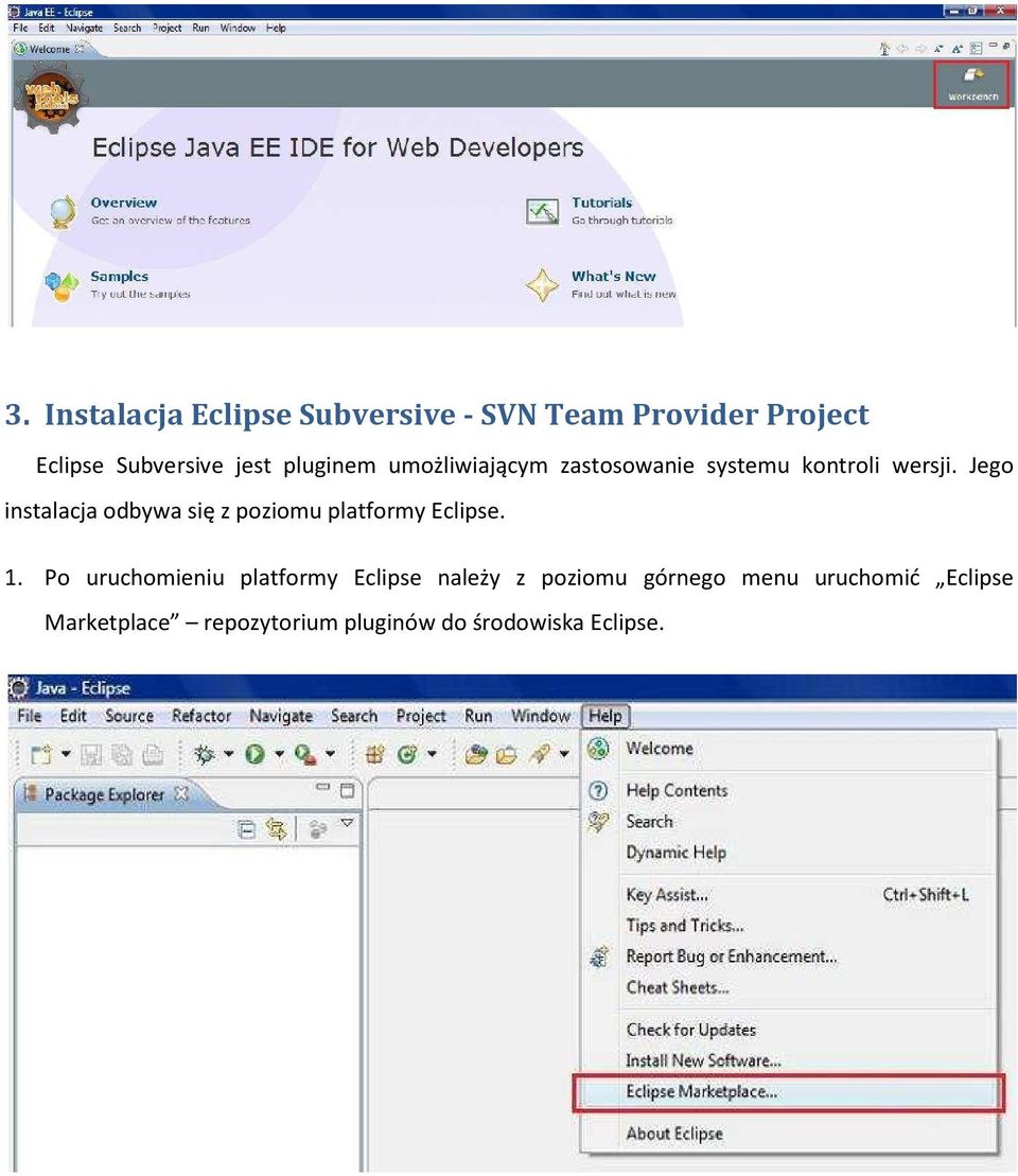 Jego instalacja odbywa się z poziomu platformy Eclipse. 1.