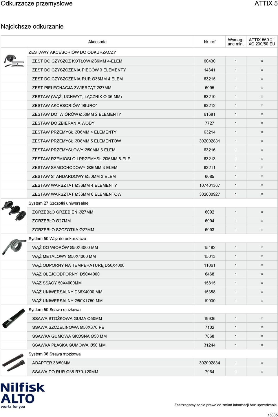 1 ZESTAW PRZEMYSŁ Ø38MM 5 ELEMENTÓW 302002881 1 ZESTAW PRZEMYSŁOWY Ø50MM 6 ELEM 63216 1 ZESTAW RZEMIOSŁO I PRZEMYSŁ Ø36MM 5-ELE 63213 1 ZESTAW SAMOCHODOWY Ø36MM 3 ELEM 63211 1 ZESTAW STANDARDOWY