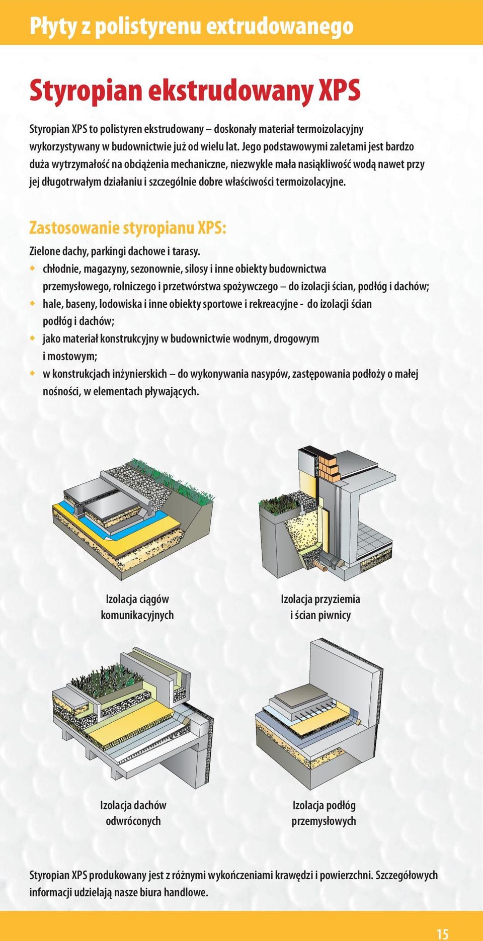 termoizolacyjne. Zastosowanie styropianu XPS: Zielone dachy, parkingi dachowe i tarasy.