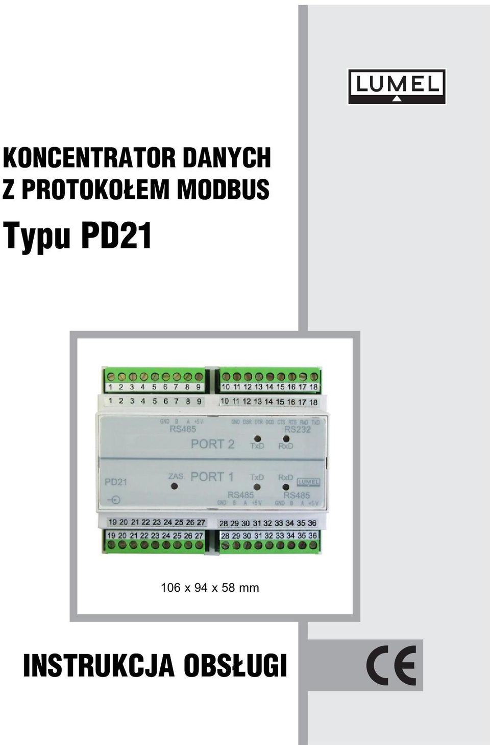 Typu PD21 106 x 94 x