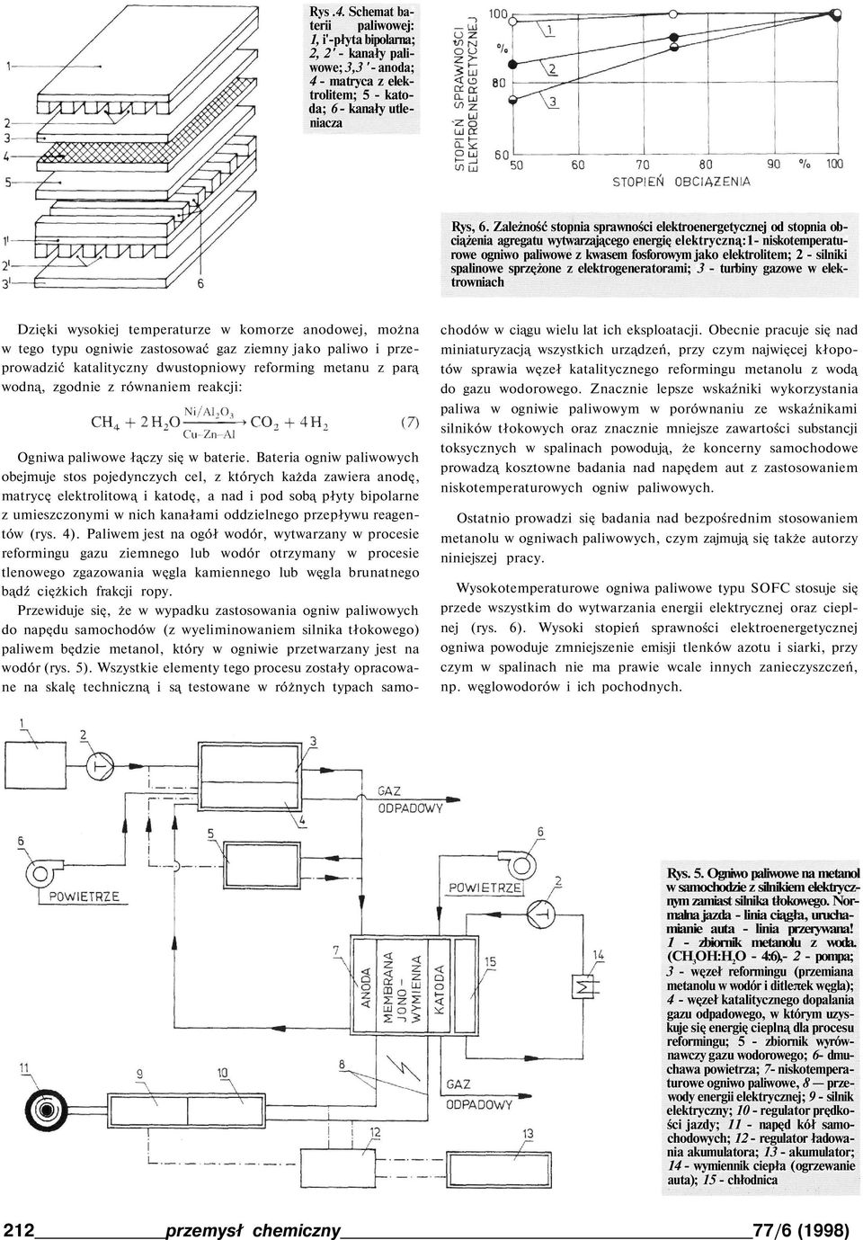 silniki spalinowe sprzężone z elektrogeneratorami; 3 - turbiny gazowe w elektrowniach Dzięki wysokiej temperaturze w komorze anodowej, można w tego typu ogniwie zastosować gaz ziemny jako paliwo i