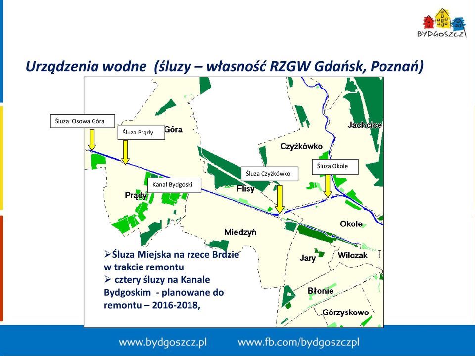 Okole Śluza Miejska na rzece Brdzie w trakcie remontu