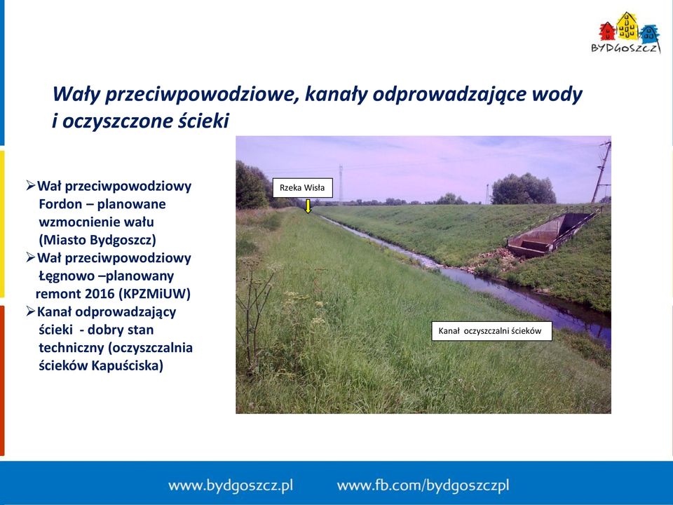 przeciwpowodziowy Łęgnowo planowany remont 2016 (KPZMiUW) Kanał odprowadzający