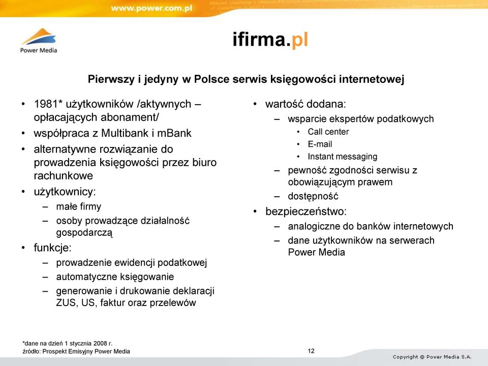 prowadzenia księgowości przez biuro rachunkowe użytkownicy: małe firmy osoby prowadzące działalność gospodarczą funkcje: prowadzenie ewidencji podatkowej automatyczne