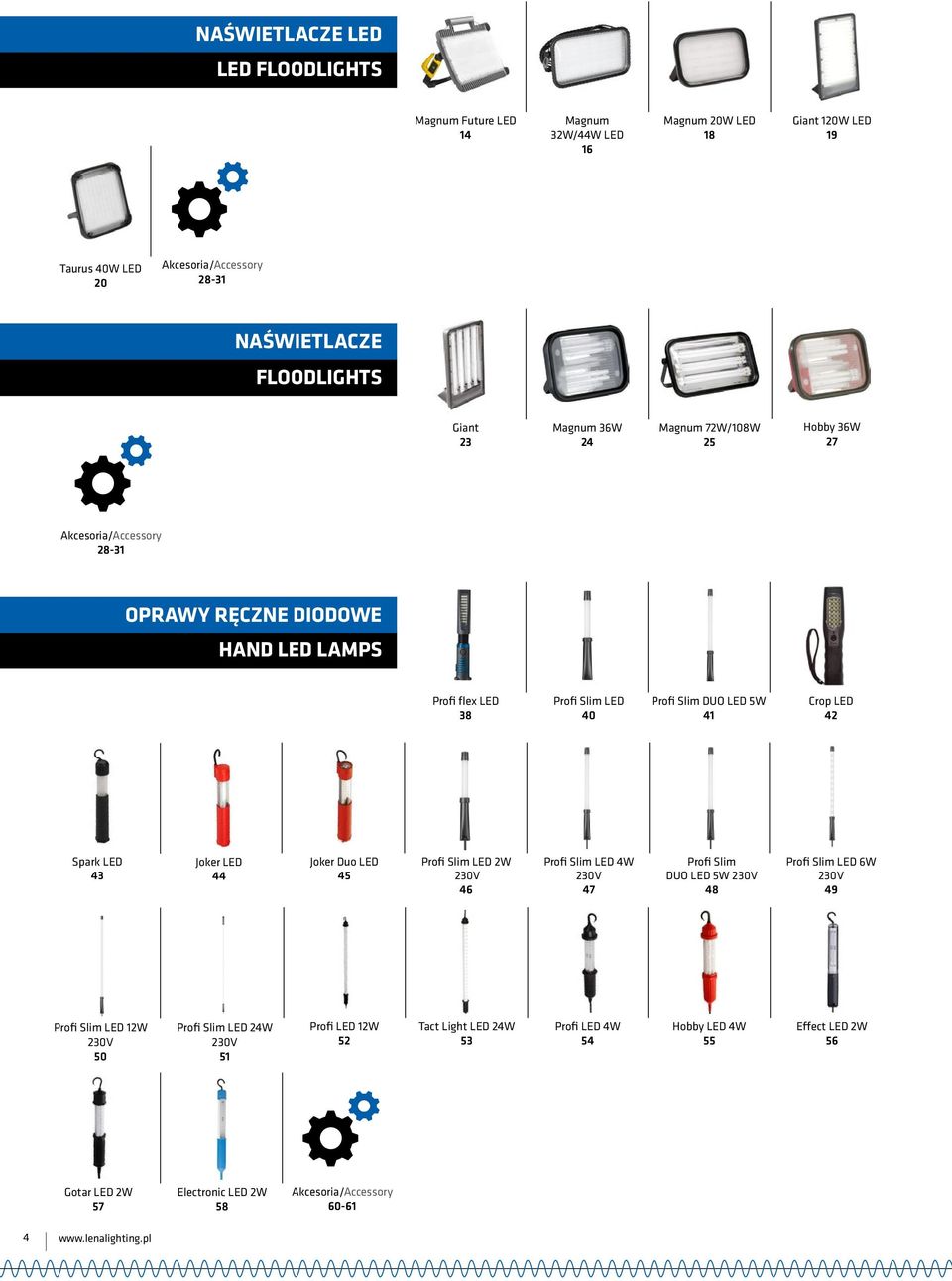 Spark LED 43 Joker LED 44 Joker Duo LED 45 Profi Slim LED 2W 230V 46 Profi Slim LED 4W 230V 47 Profi Slim DUO LED 5W 230V 48 Profi Slim LED 6W 230V 49 Profi Slim LED 12W 230V 50 Profi