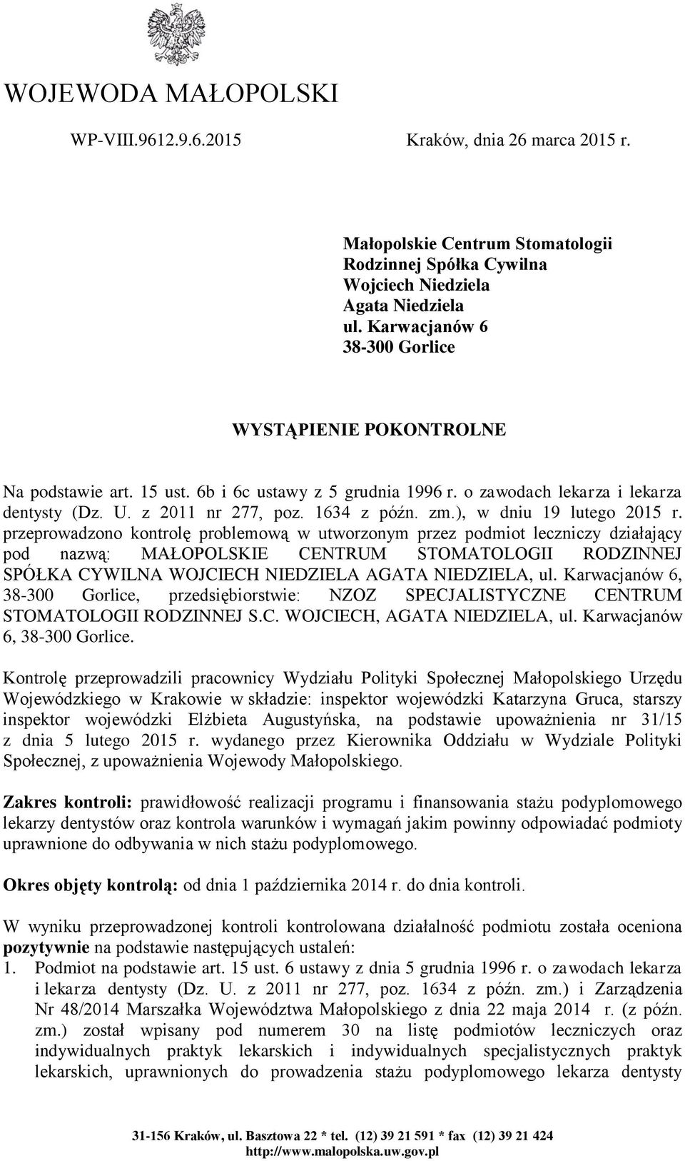 ), w dniu 19 lutego 2015 r.
