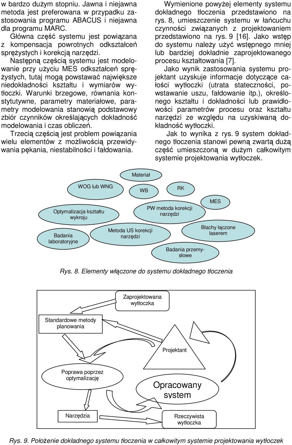 Nastpn czci systemu jest modelowanie przy uyciu MES odkształce spr- ystych, tutaj mog powstawa najwiksze niedokładnoci kształtu i wymiarów wytłoczki.