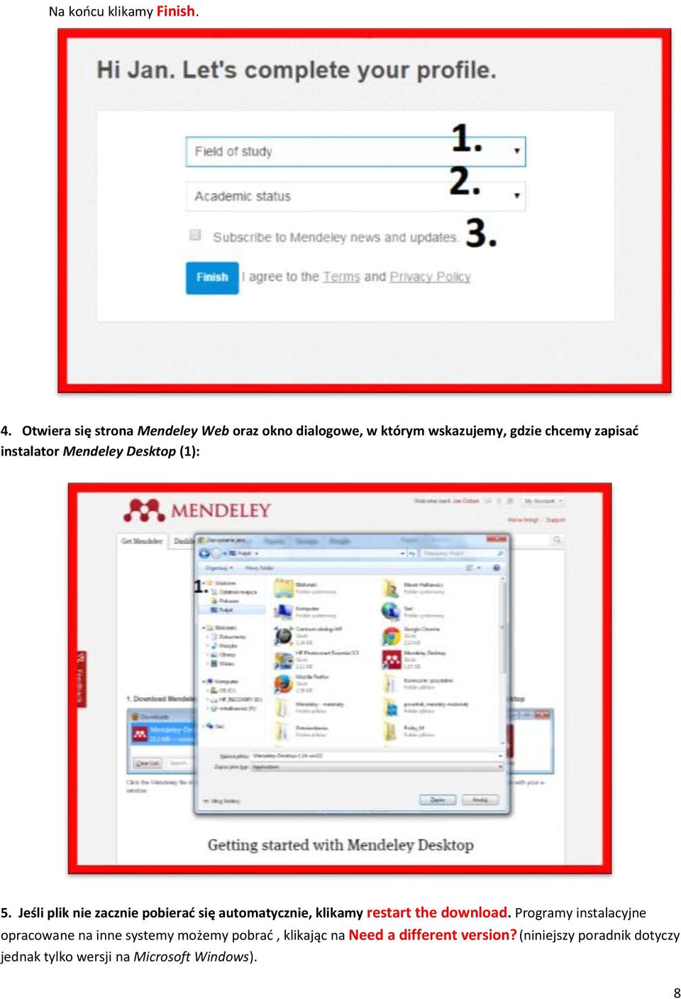 instalator Mendeley Desktop (1): 5.