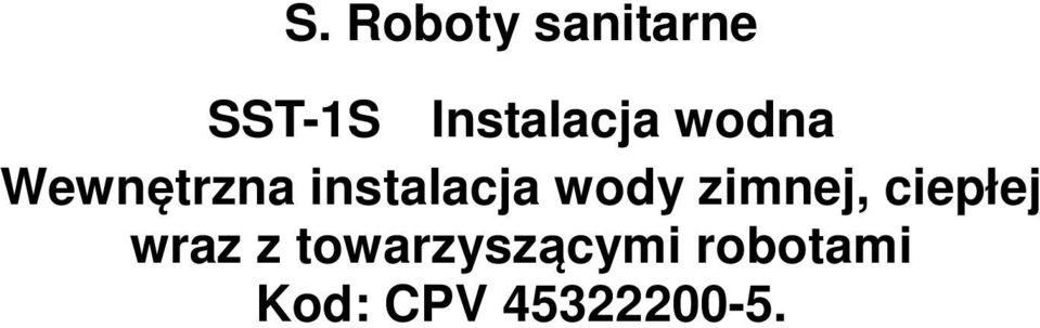 instalacja wody zimnej, ciepłej