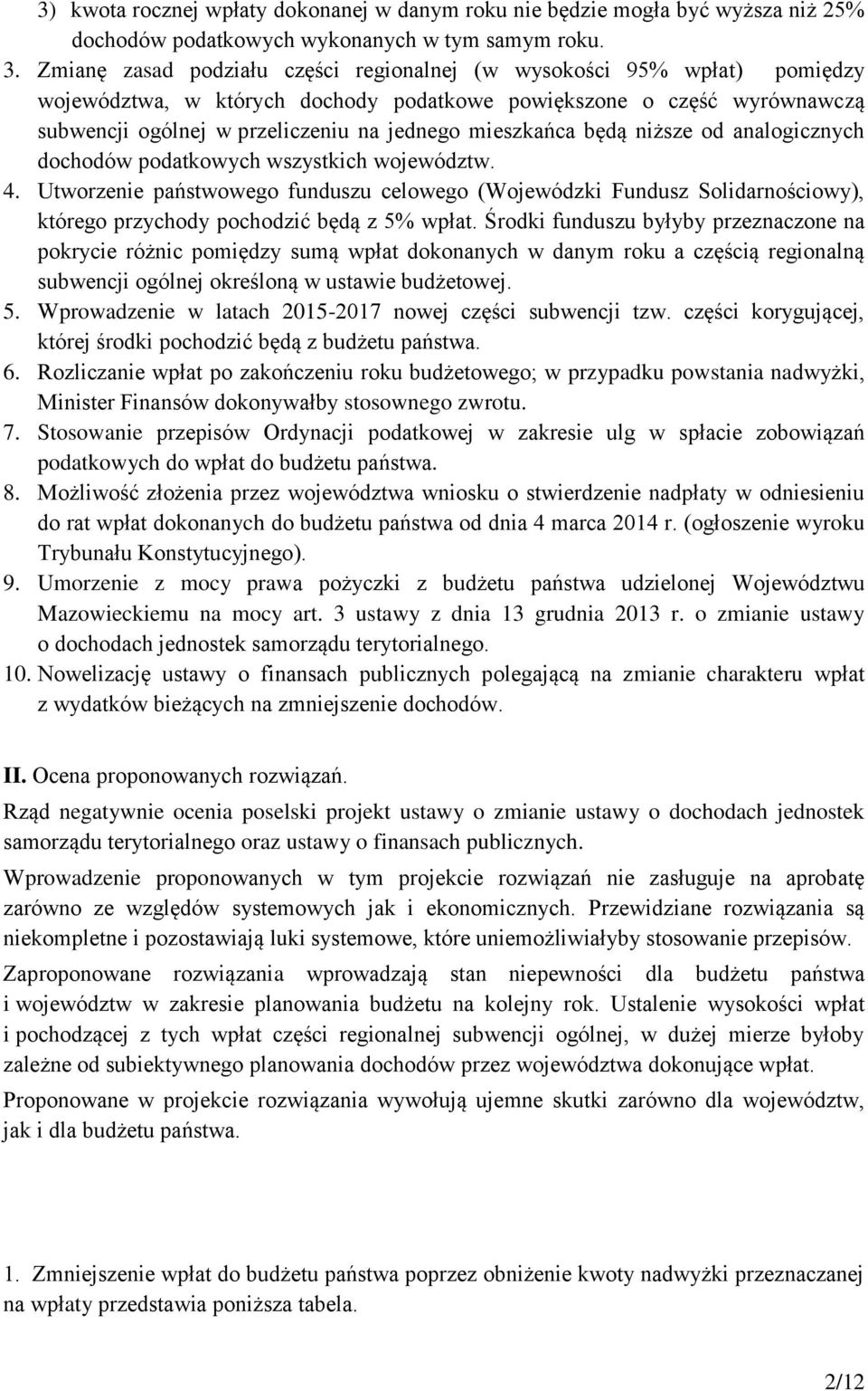 mieszkańca będą niższe od analogicznych dochodów podatkowych wszystkich województw. 4.