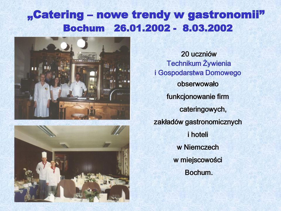 obserwowało funkcjonowanie firm cateringowych, zakładów