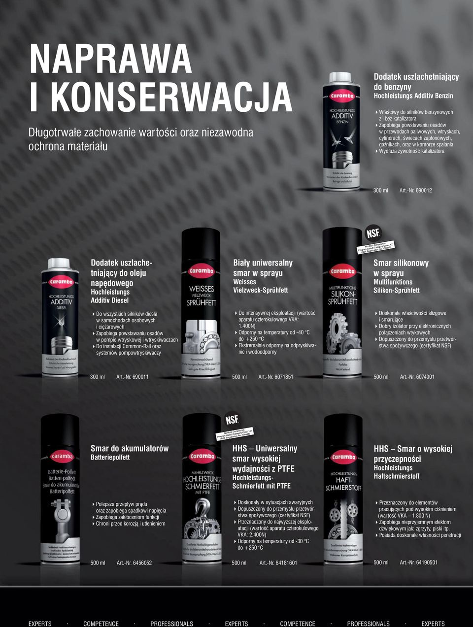 690012 Dodatek uszlachetniajàcy do oleju nap dowego Additiv Diesel 4Do wszystkich silników diesla w samochodach osobowych i ci arowych 4Zapobiega powstawaniu osadów w pompie wtryskowej i