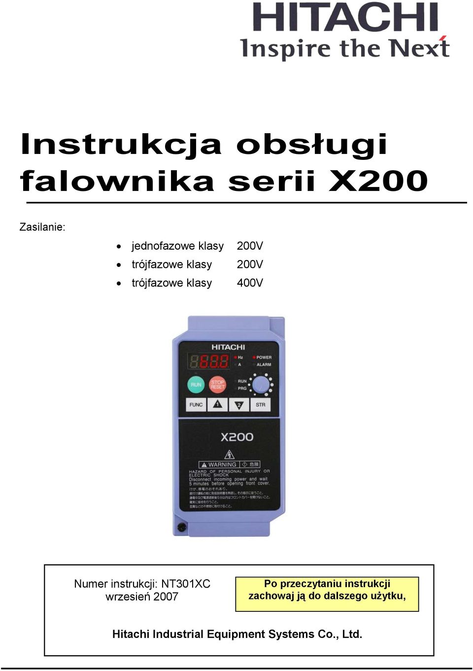 instrukcji: NT301XC wrzesień 2007 Po przeczytaniu instrukcji
