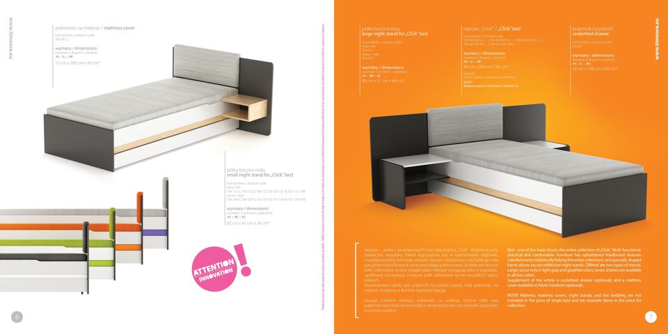 / right T06-12R-G, T06-12R-O, T06-12R-CB, T07-12R-W, T07-12R-OAK 80 cm x 41 cm x 34 cm* 6 *Producent zastrzega sobie prawo do zmiany wymiarów produktu.