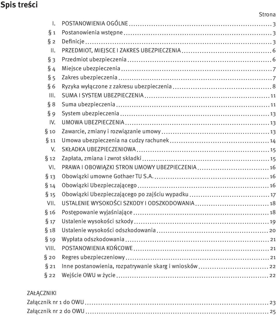 SUMA I SYSTEM UBEZPIECZENIA 11 8 Suma ubezpieczenia 11 9 System ubezpieczenia 13 IV. UMOWA UBEZPIECZENIA 13 10 Zawarcie, zmiany i rozwiązanie umowy 13 11 Umowa ubezpieczenia na cudzy rachunek 14 V.