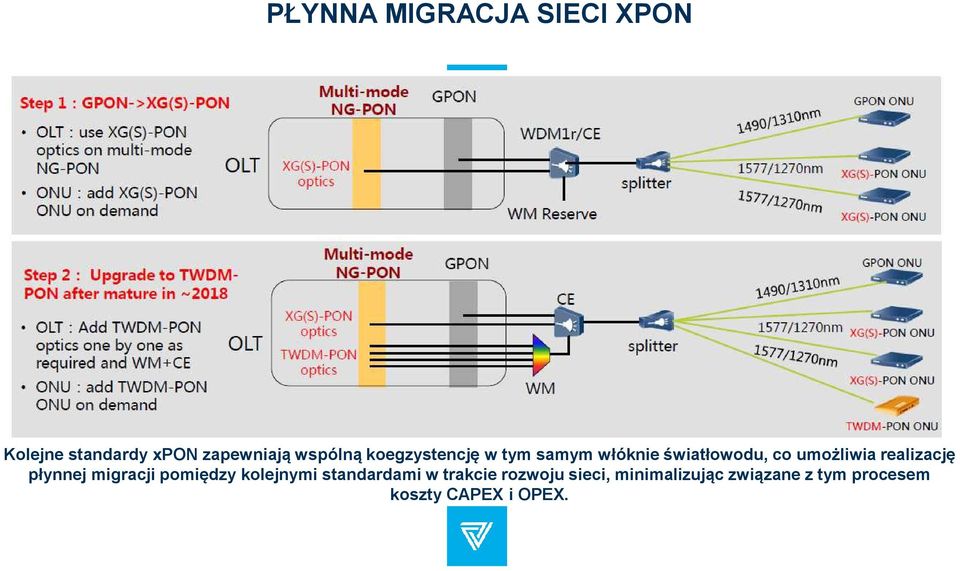 realizację płynnej migracji pomiędzy kolejnymi standardami w