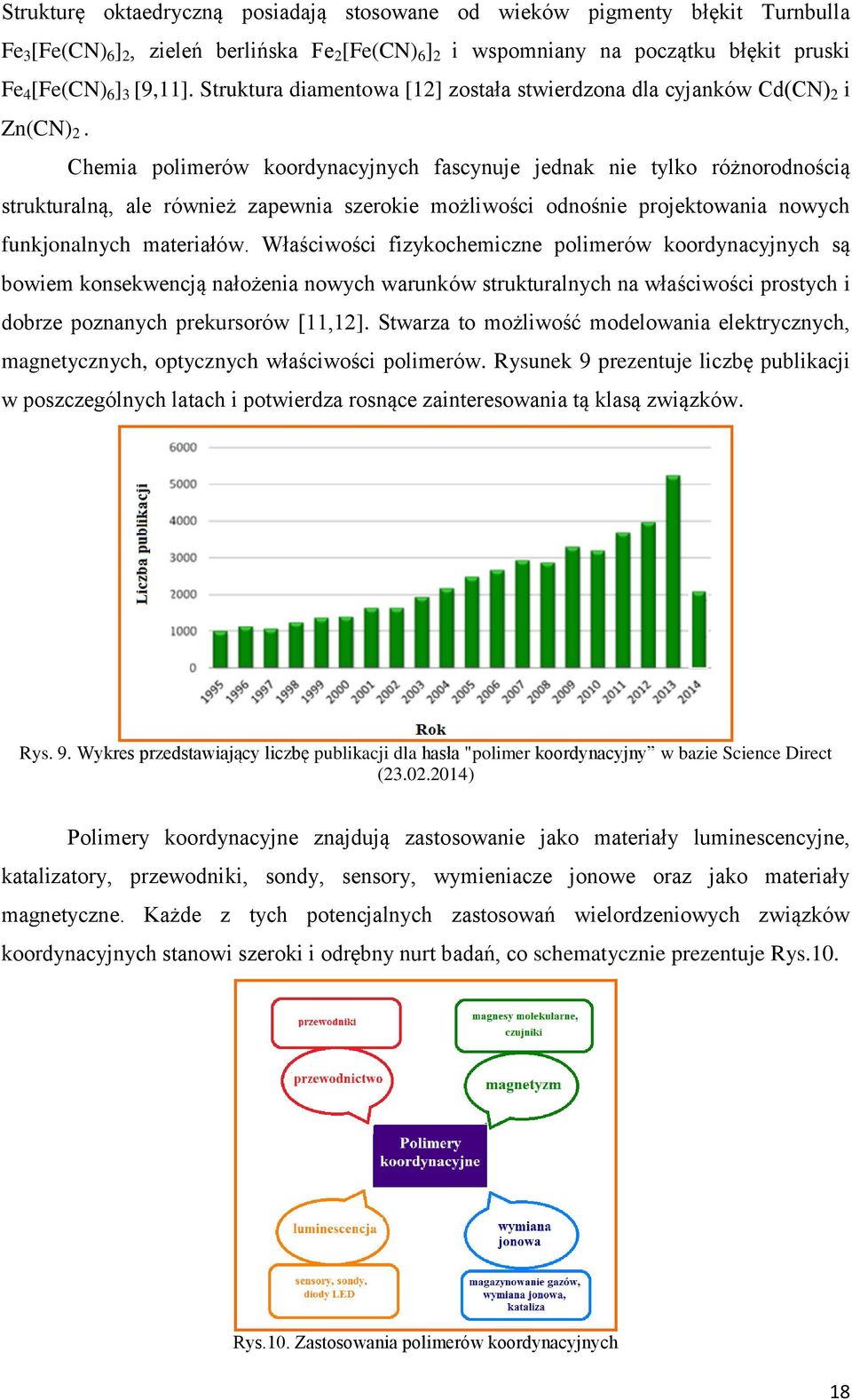 Chemia polimerów koordynacyjnych fascynuje jednak nie tylko różnorodnością strukturalną, ale również zapewnia szerokie możliwości odnośnie projektowania nowych funkjonalnych materiałów.