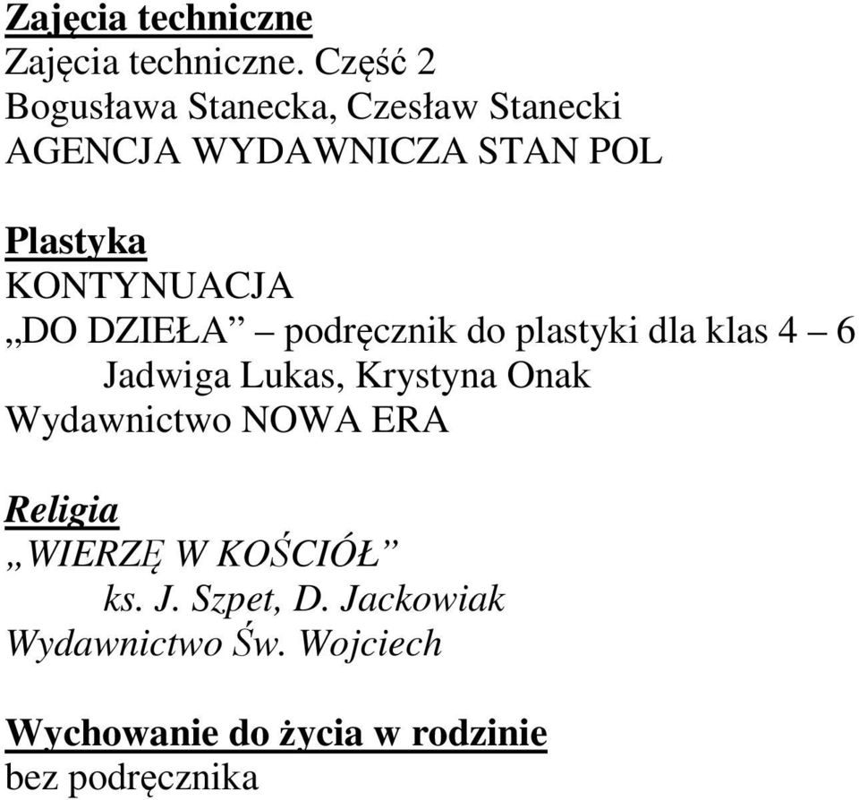 Plastyka KONTYNUACJA DO DZIEŁA podręcznik do plastyki dla klas 4 6