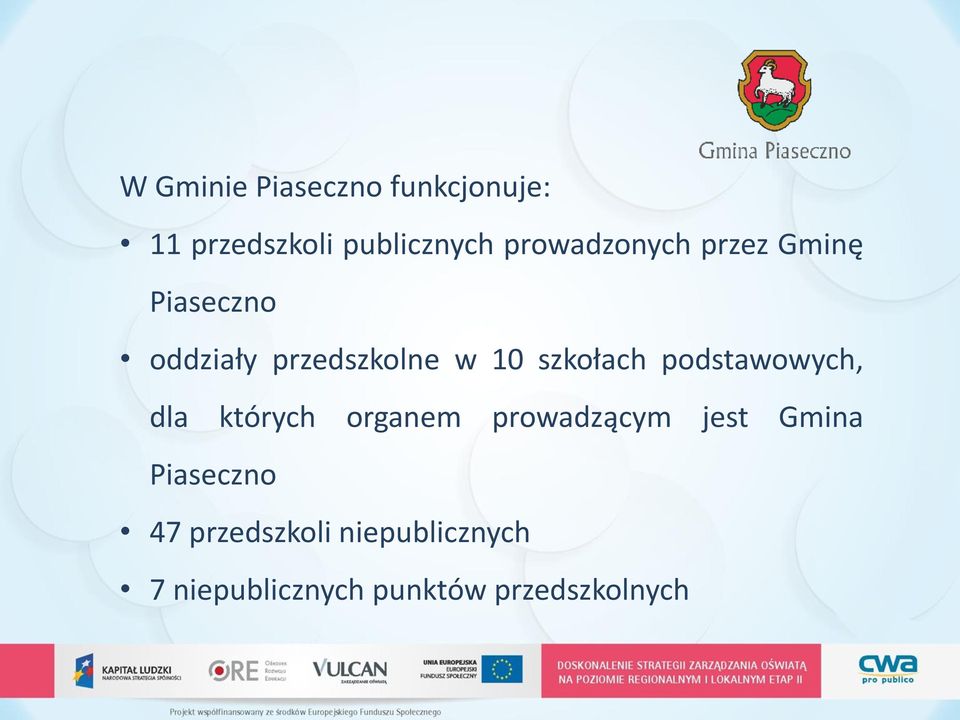 szkołach podstawowych, dla których organem prowadzącym jest Gmina