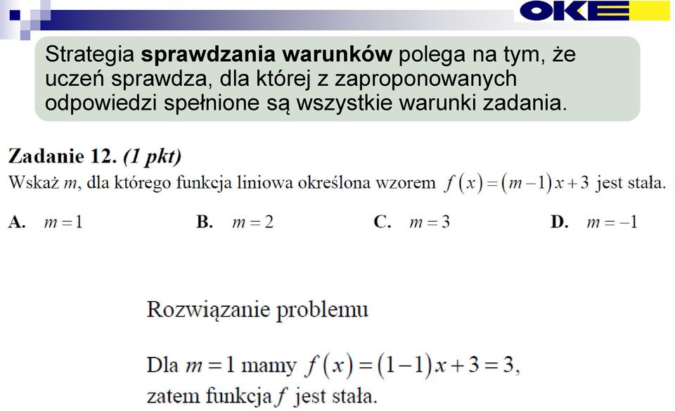 dla której z zaproponowanych