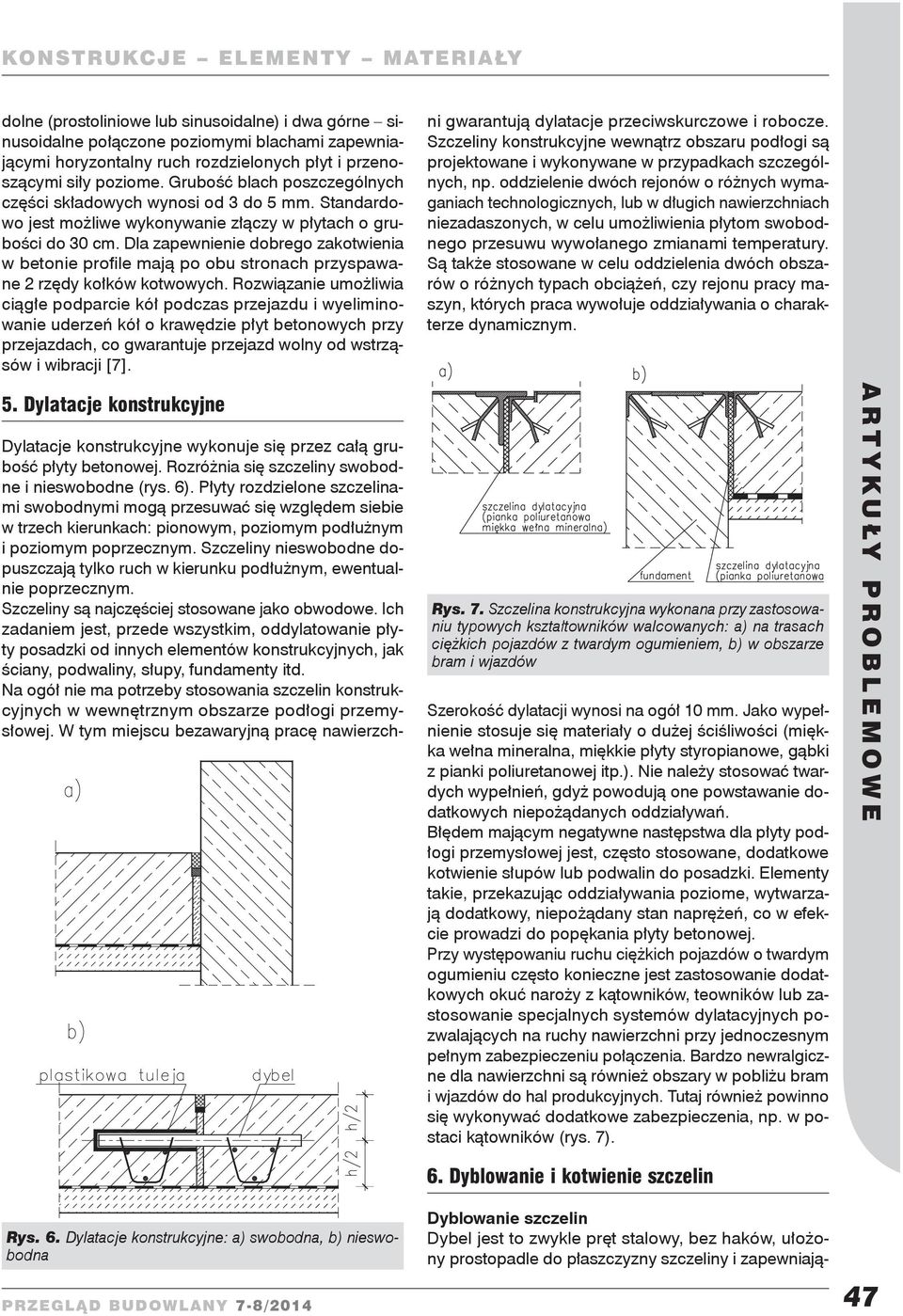 Dla zapewnienie dobrego zakotwienia w betonie profile mają po obu stronach przyspawane 2 rzędy kołków kotwowych.