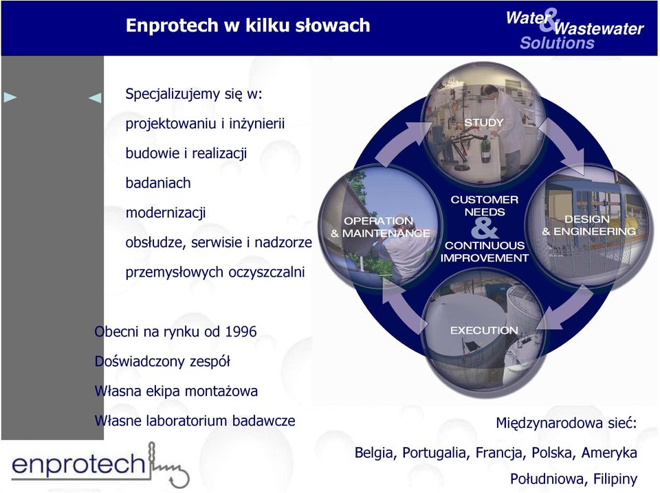 oczyszczalni Obecni na rynku od 1996 Doświadczony zespół Własna ekipa montażowa Własne