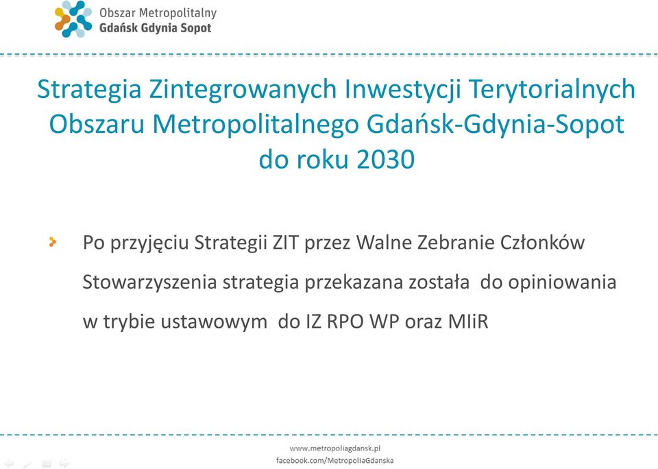 Strategii ZIT przez Walne Zebranie Członków Stowarzyszenia