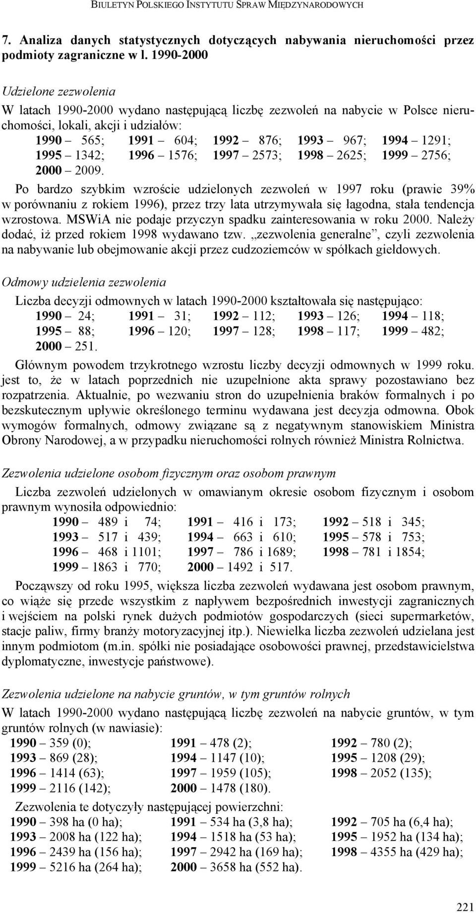 1995 1342; 1996 1576; 1997 2573; 1998 2625; 1999 2756; 2000 2009.