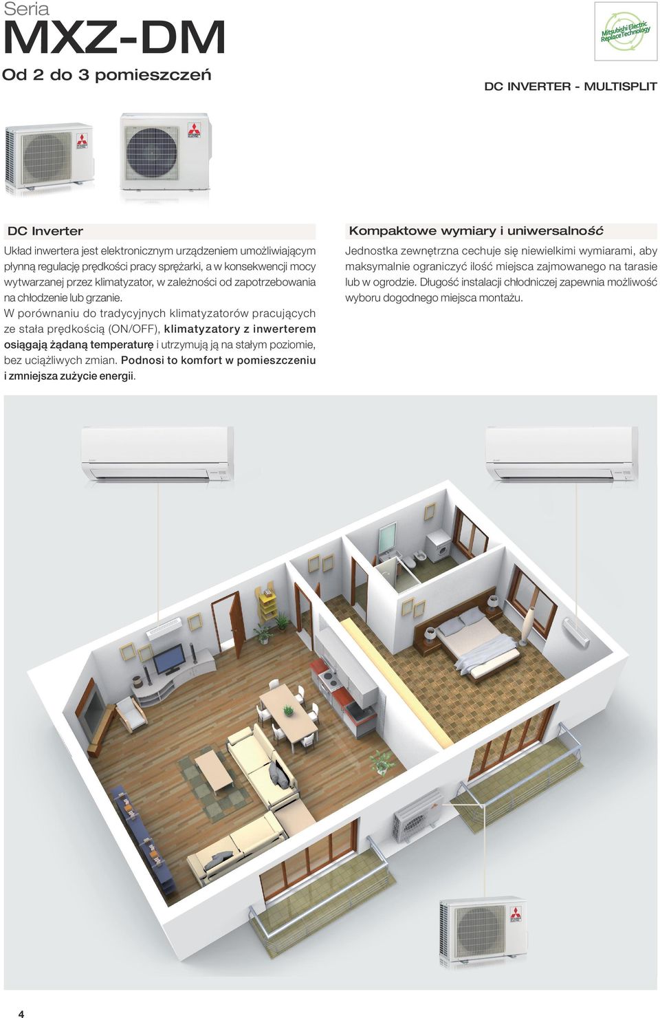 W porównaniu do tradycyjnych klimatyzatorów pracujących ze stała prędkością (ON/OFF), klimatyzatory z inwerterem osiągają żądaną temperaturę i utrzymują ją na stałym poziomie, bez uciążliwych zmian.