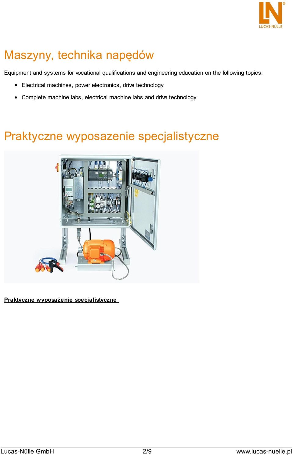technology Complete machine labs, electrical machine labs and drive technology Praktyczne