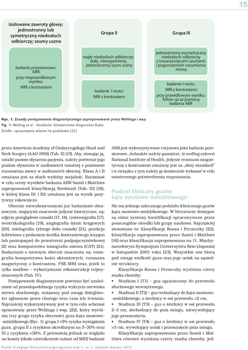 Międzynarodowym Sympozjum Uniwersytetu Keio (Japonia) w listopadzie 2001 roku [23]. Wszystkie one biorą pod uwagę wielkość guza oraz jego ucisk na sąsiednie struktury.