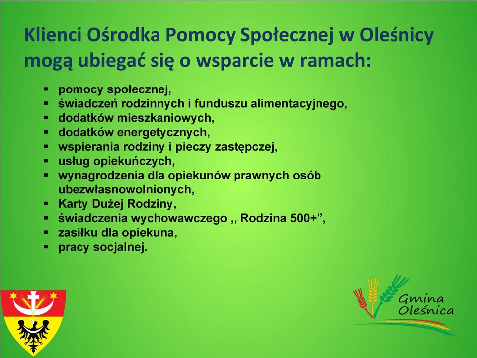 wspierania rodziny i pieczy zastępczej, usług opiekuńczych, wynagrodzenia dla opiekunów prawnych osób