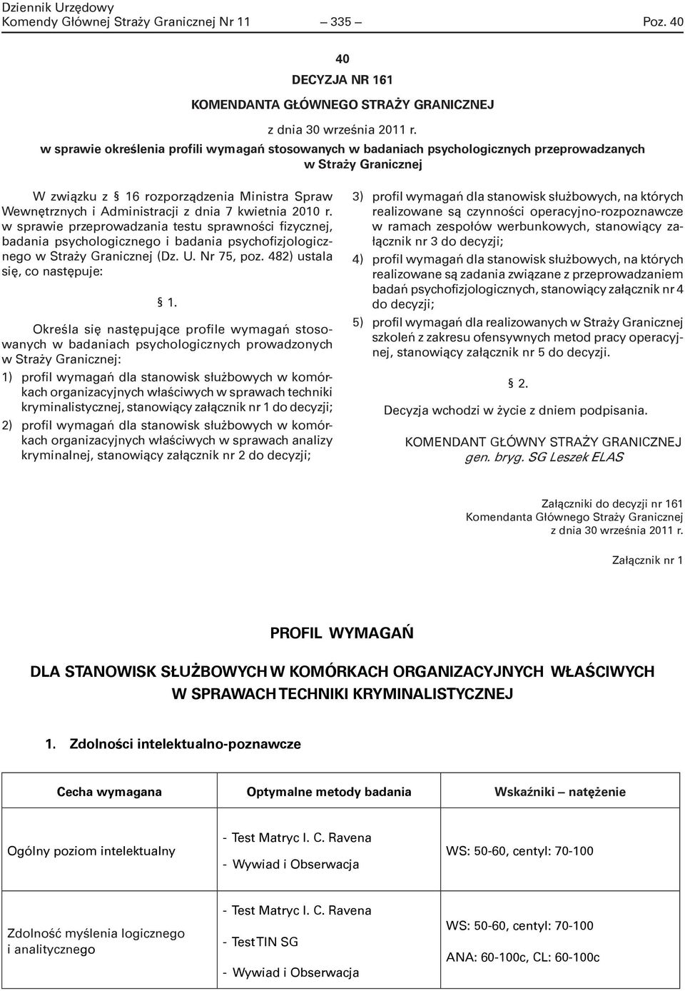 kwietnia 2010 r. w sprawie przeprowadzania testu sprawności fizycznej, badania psychologicznego i badania psychofizjologicznego w Straży Granicznej (Dz. U. Nr 75, poz.