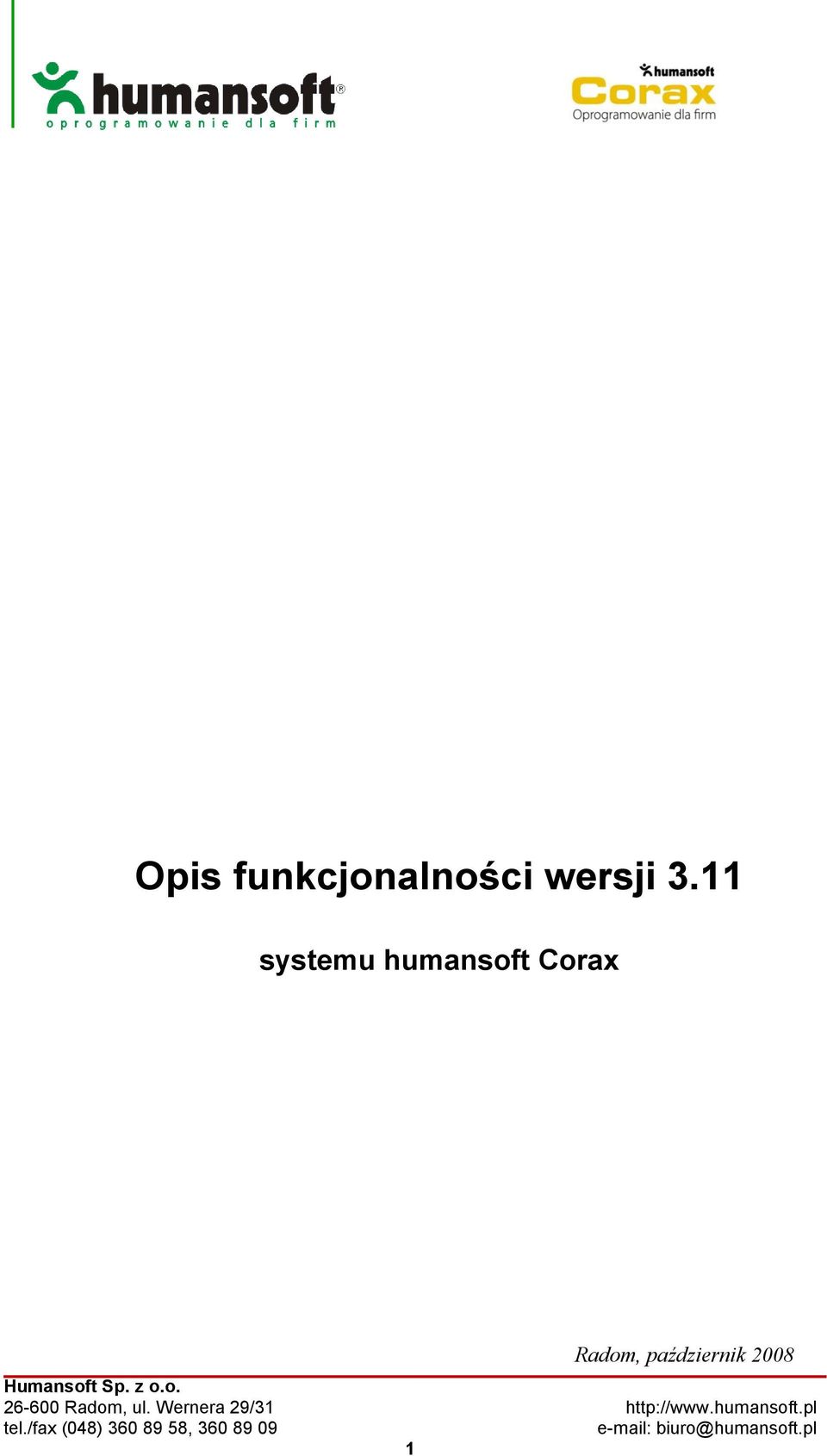 Humansoft Sp. z o.o. 26-600 Radom, ul.