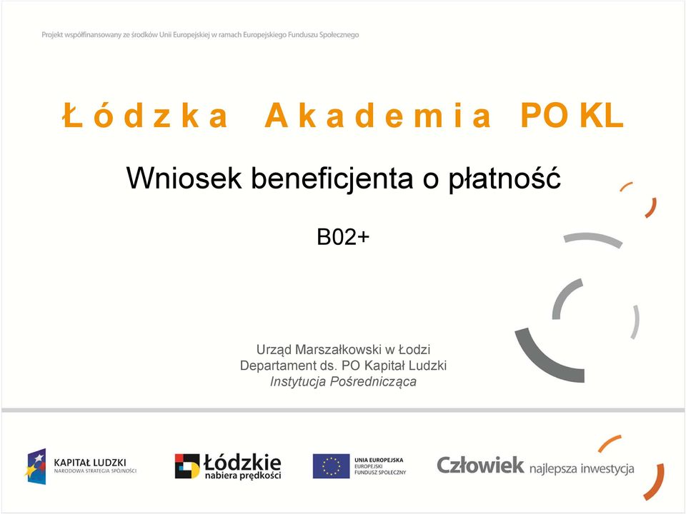 Urząd Marszałkowski w Łodzi Departament